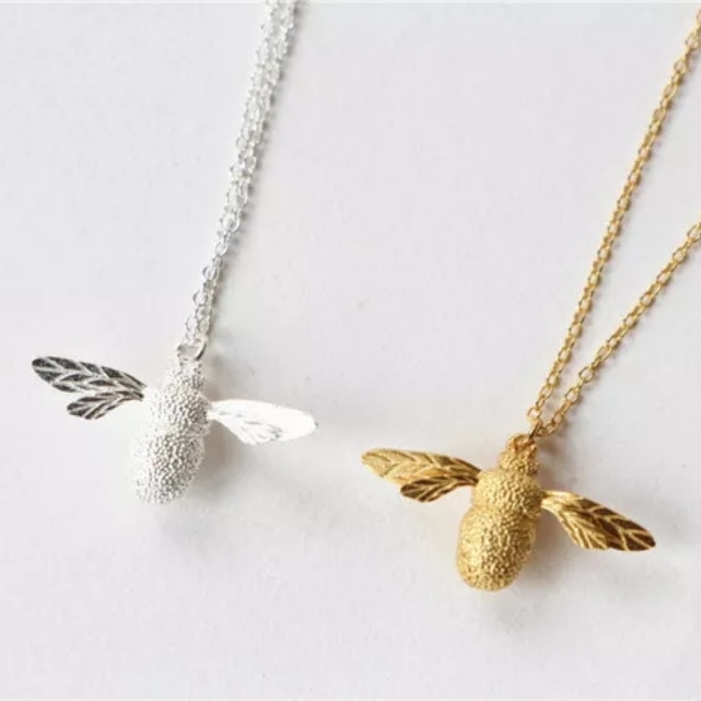 !NEW Gold Bee Necklace | 18k/.925 Adjustable Size - Picture 9 of 16